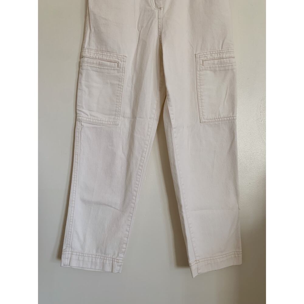 Cream H&M High Waisted Paper Bag Waist Cargo Pants 6 - Picture 3 of 6